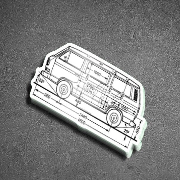 T3 Vinyl Sticker *technische Zeichnung